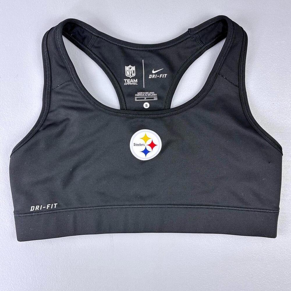 Nike Dri-FIT NFL Pittsburg Steelers Nike Pro Women's Sports Bra Small Black